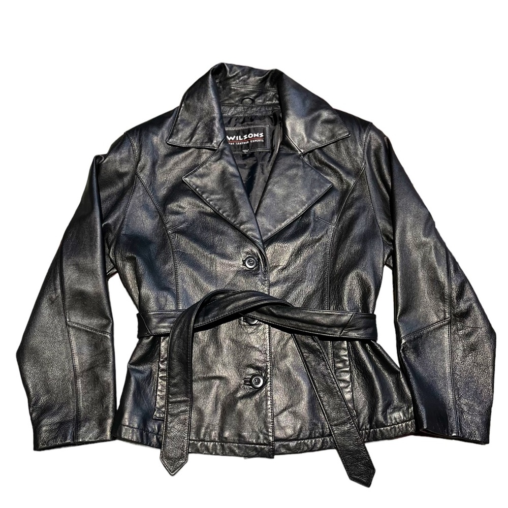 Wilson’s black leather jacket.